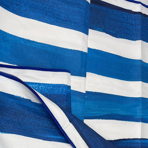 Ocean Blue Striped Beach Towel