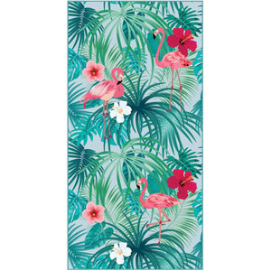 Tropical Flamingo Beach Towel