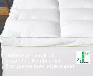 Luxton 1000GSM Bamboo Mattress Topper