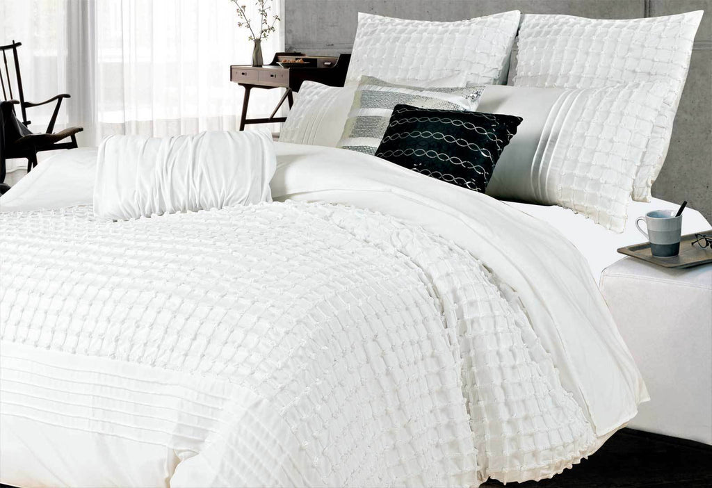 Cossette White Quilt Cover Set 