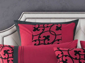 Luxton Afton Red and Black Quilt Cover Set in Super King / Queen / King Size