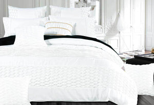 Rimini White Quilt Cover / Duvet Cover Set