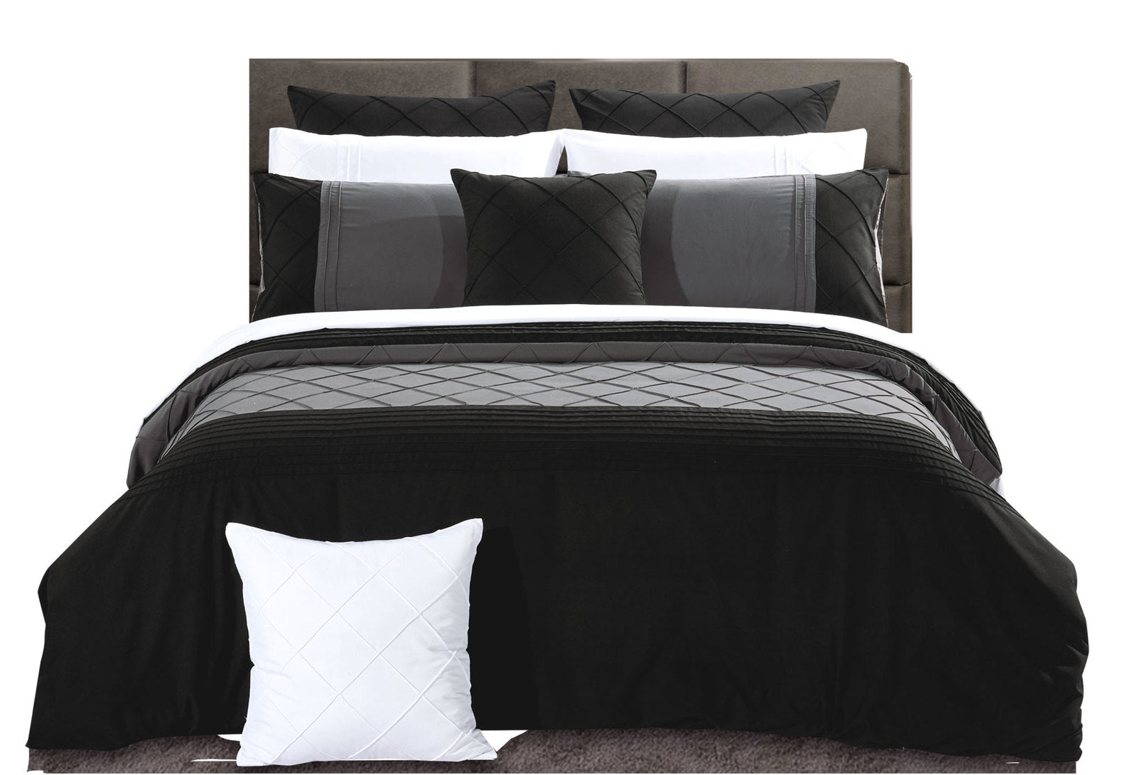 Arista Black Diamond Pintuck Quilt Cover Set